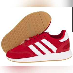 Adidas Red and White Sneakers